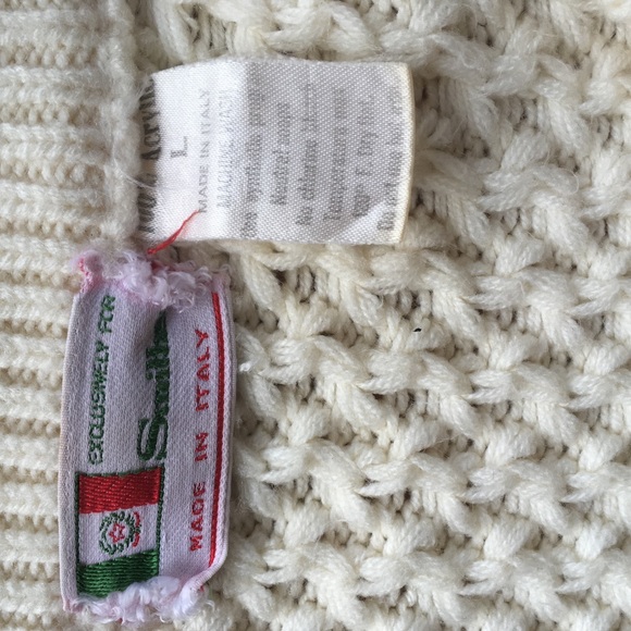 Italian knit off white v-neck sweater by Smiths - Picture 5 of 7